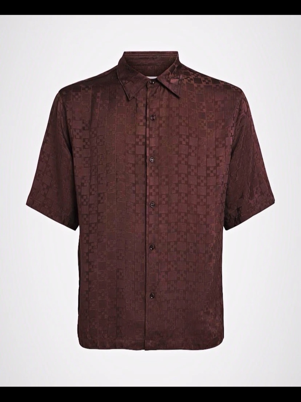 Sandro Jacquard Cross Viscose Short-Sleeve Button Up New no Tags